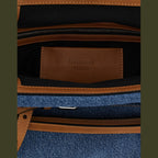 Moschino Blue Cotton Clutch Bag