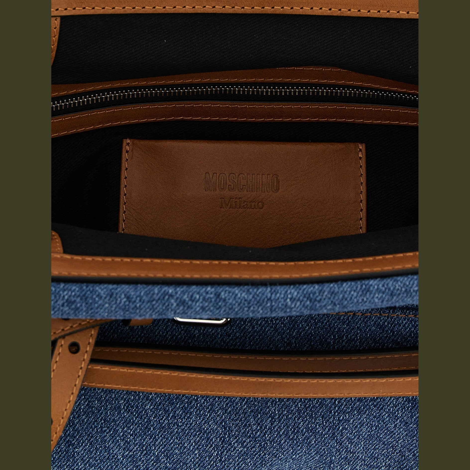 Moschino Blue Cotton Clutch Bag