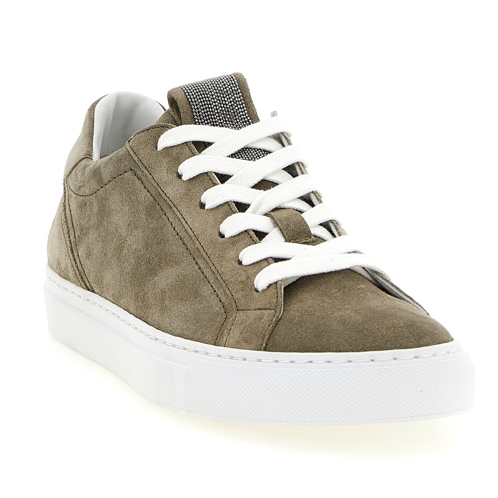 Brunello Cucinelli Gray Calfskin Low Top Sneakers