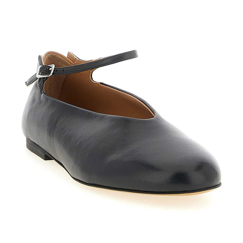 Jil Sander Black Calfskin Ballet Flats