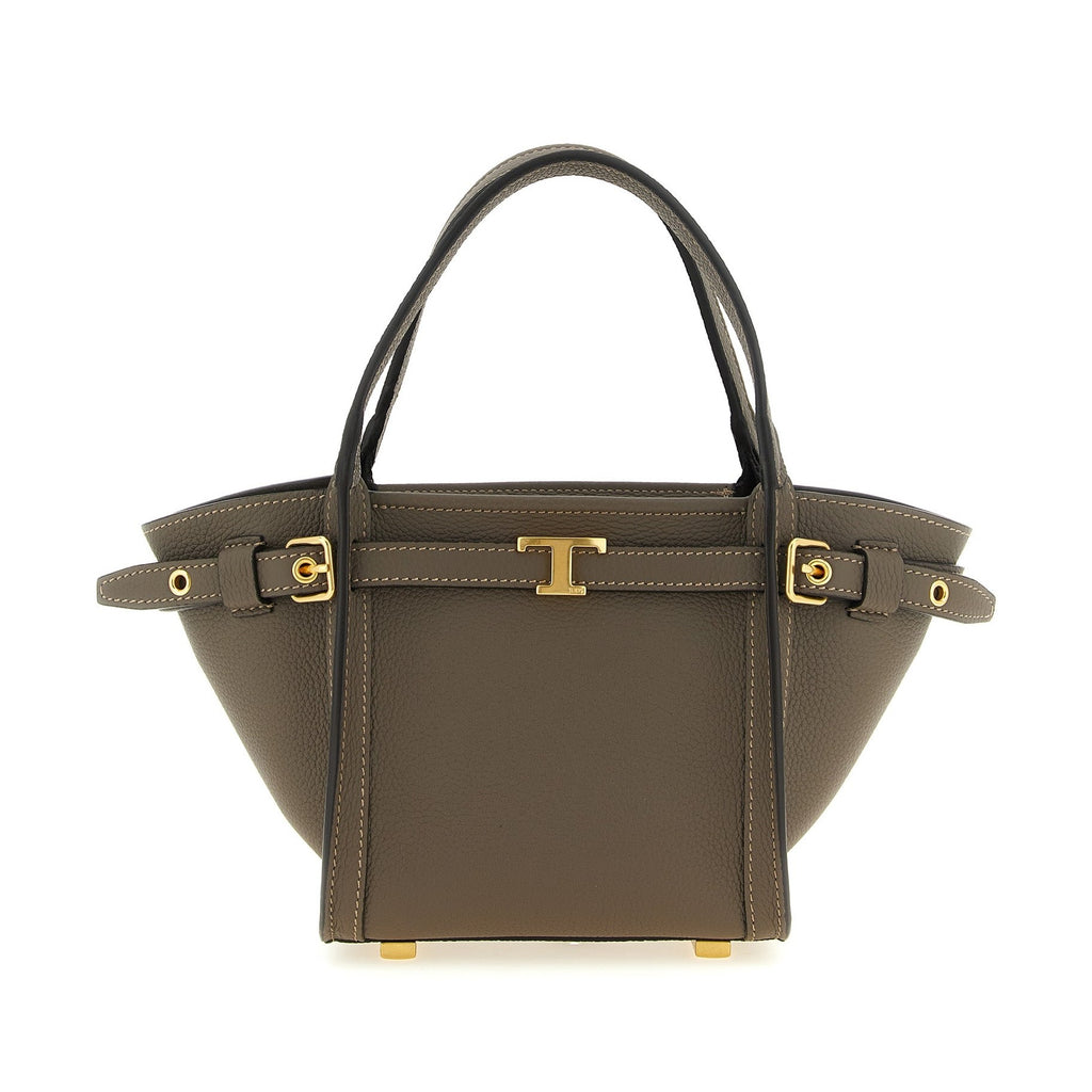 Tod's Gray Calfskin Tote Bag