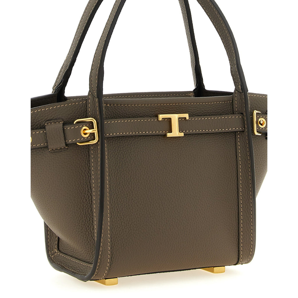 Tod's Gray Calfskin Tote Bag