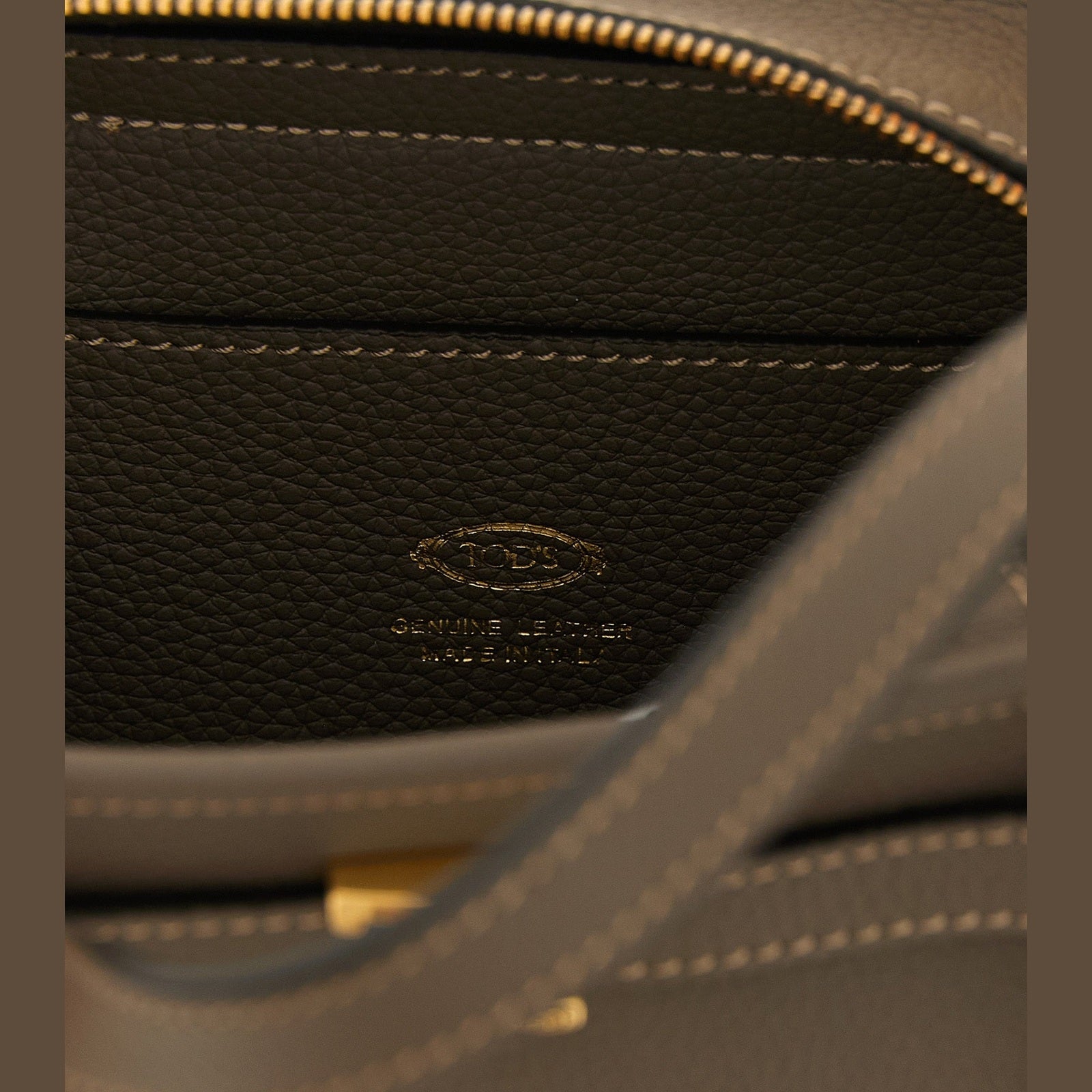 Tod's Gray Calfskin Tote Bag