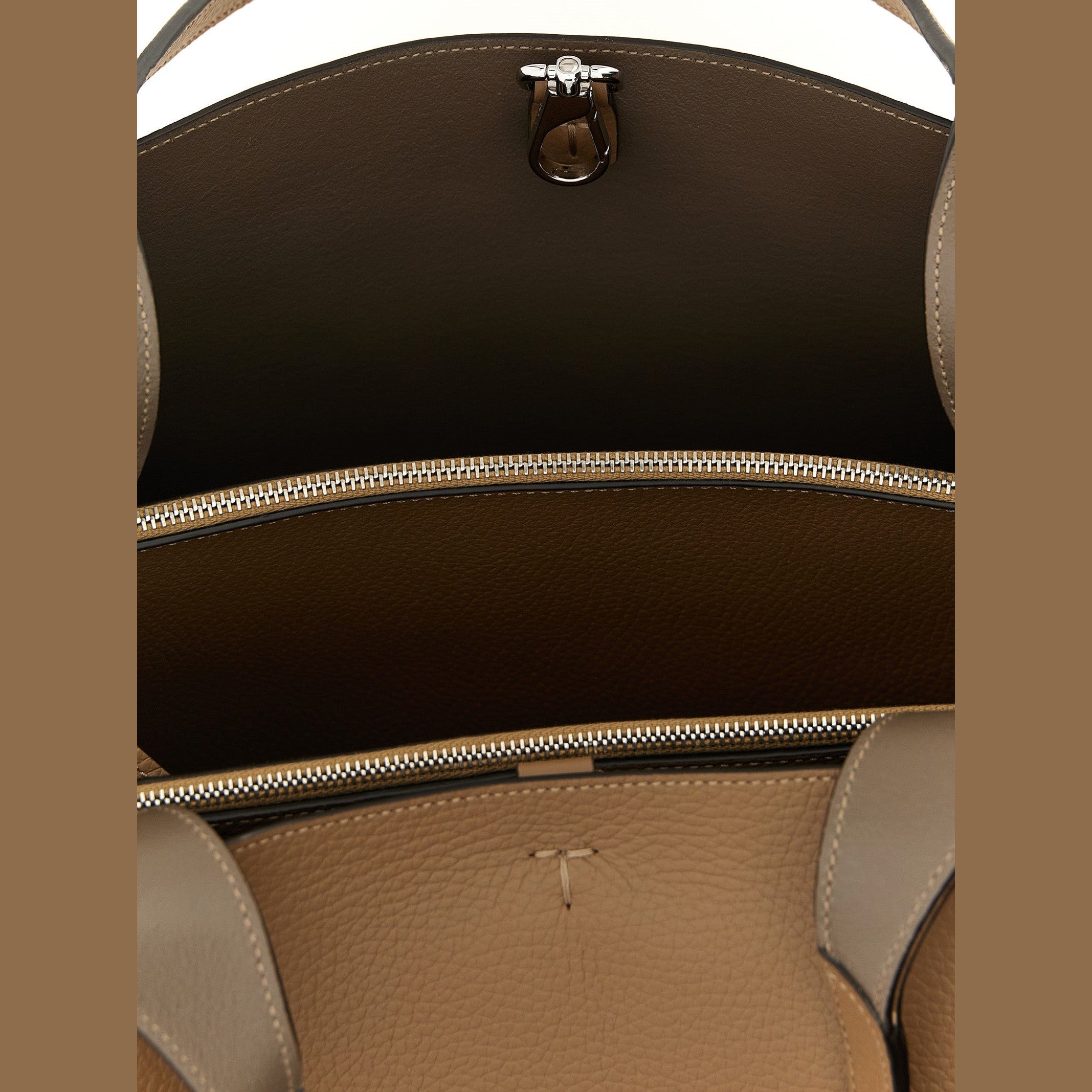 Tod's Brown Calfskin Tote Bag