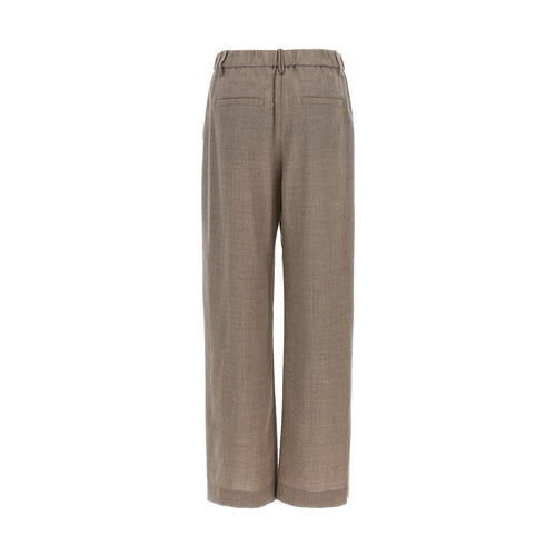 Brunello Cucinelli White Virgin Wool Casual Pants