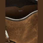 Brown Calfskin Shoulder Bag