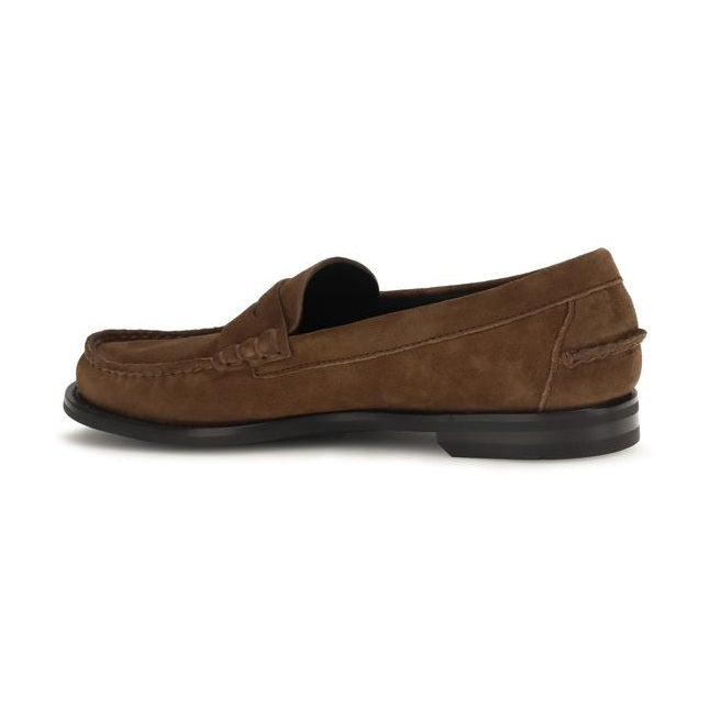 Prada Brown Suede Leather Slip-On Loafers
