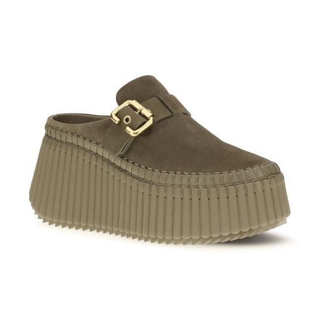 Chloé Bicolor Calf Leather Bos Taurus Mules