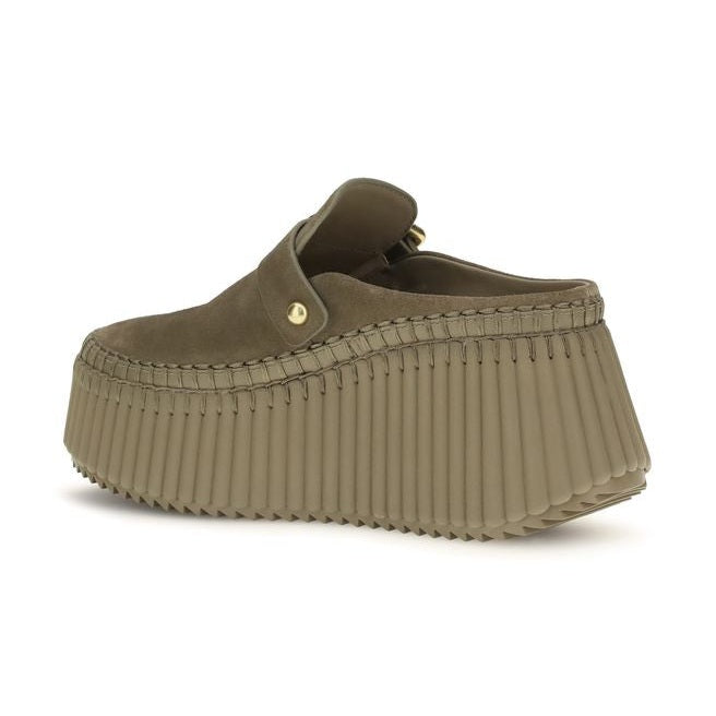 Chloé Bicolor Calf Leather Bos Taurus Mules