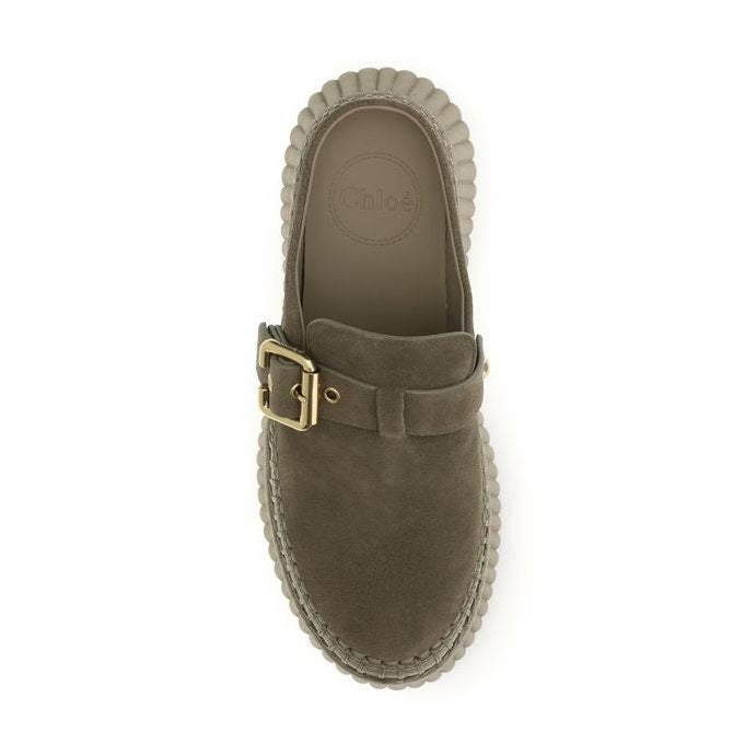 Chloé Bicolor Calf Leather Bos Taurus Mules