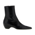Khaite Black Calfskin Ankle Boots