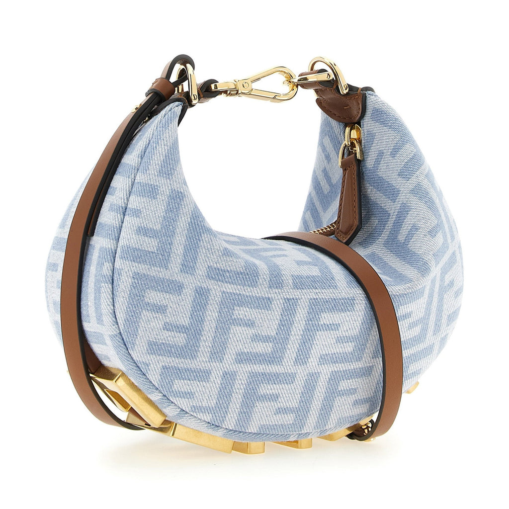 Blue Cotton Handbag