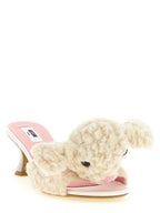 Moschino White Virgin Wool Mules
