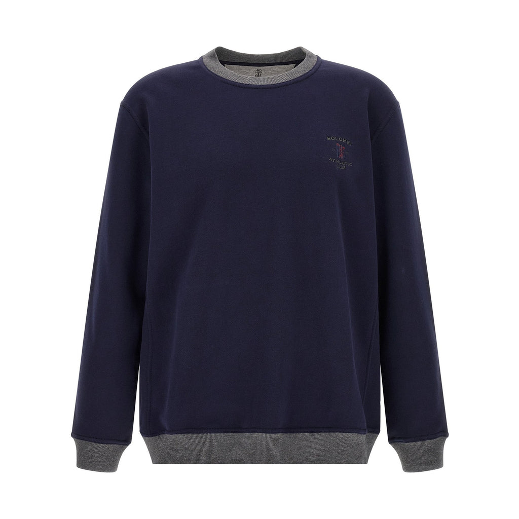 Brunello Cucinelli Blue Cotton Sweatshirt