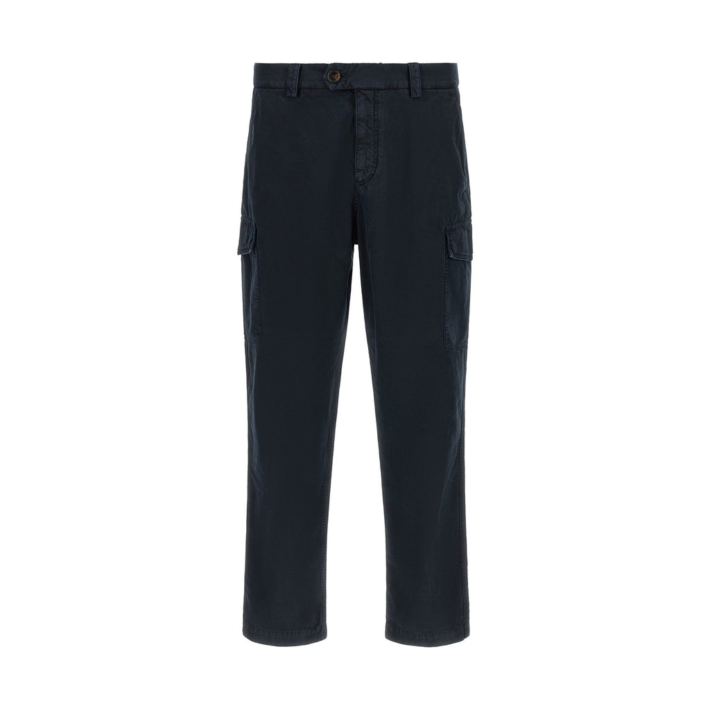 Brunello Cucinelli Blue Cotton Cargo Pants