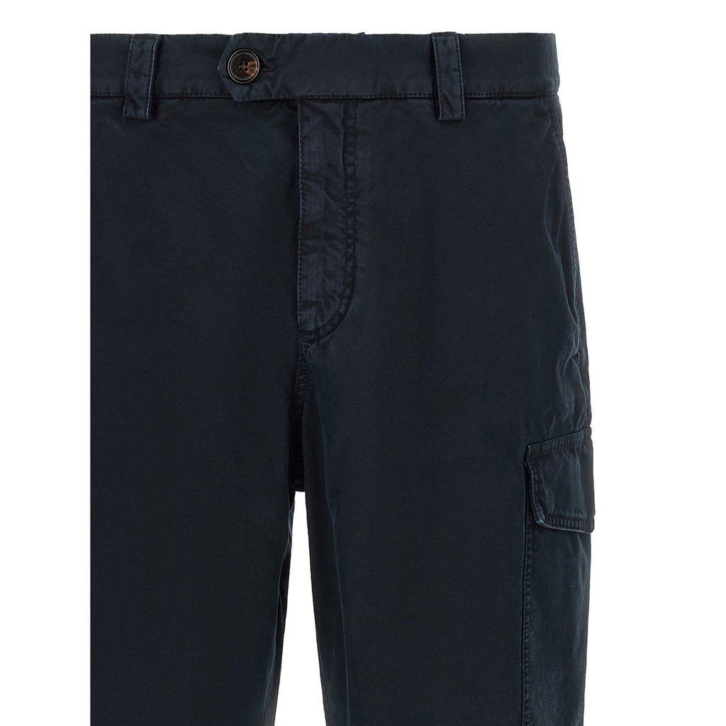 Brunello Cucinelli Blue Cotton Cargo Pants