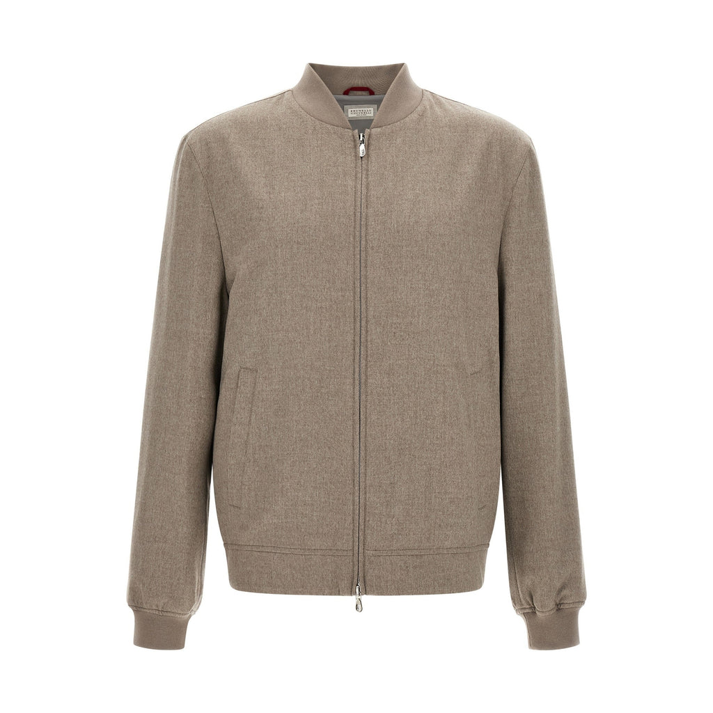 Brunello Cucinelli Gray Cashmere Bomber
