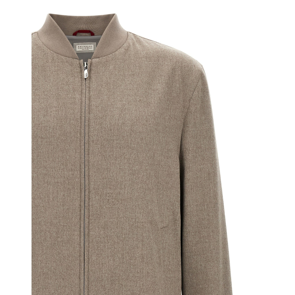 Brunello Cucinelli Gray Cashmere Bomber