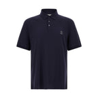 Brunello Cucinelli Blue Cotton Polo Shirt