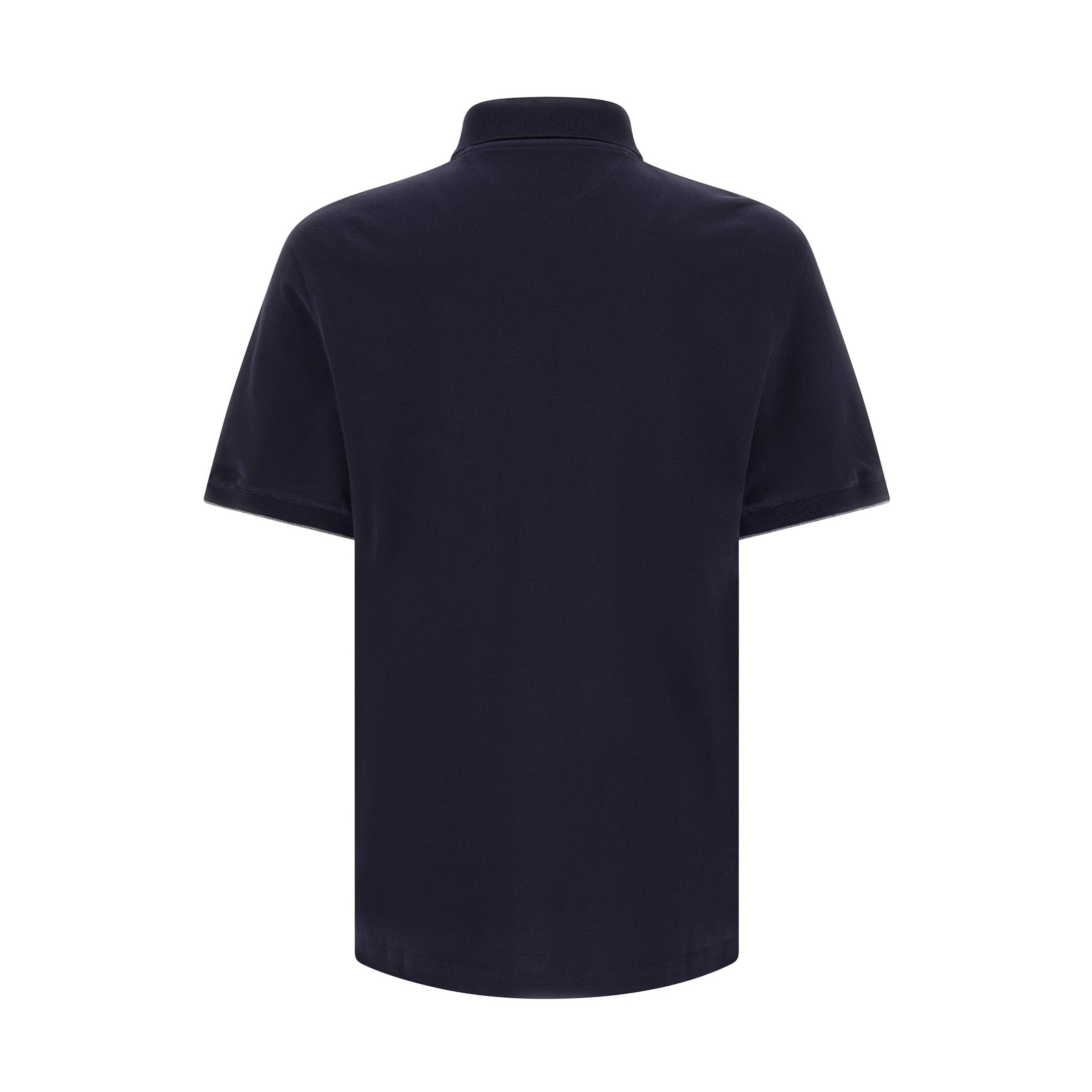 Brunello Cucinelli Blue Cotton Polo Shirt
