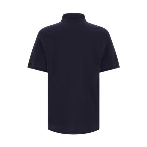 Brunello Cucinelli Blue Cotton Polo Shirt