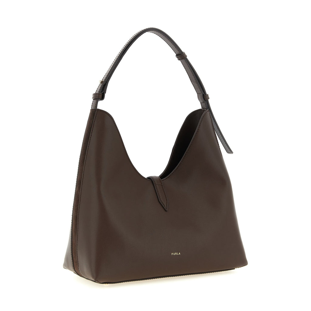 Furla Brown Calfskin Shoulder Bag