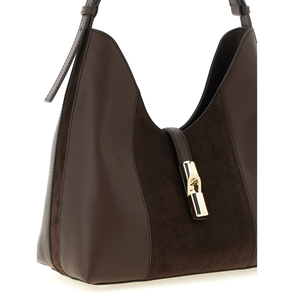 Furla Brown Calfskin Shoulder Bag