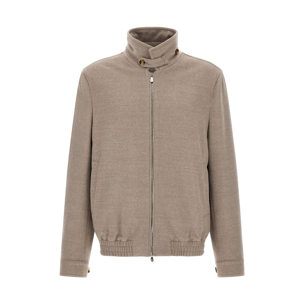 Brunello Cucinelli Beige Virgin Wool Bomber