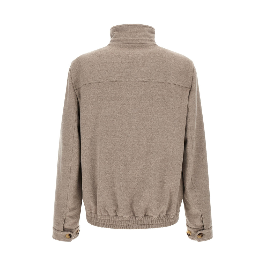 Brunello Cucinelli Beige Virgin Wool Bomber