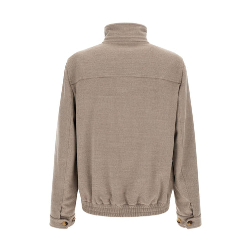 Brunello Cucinelli Beige Virgin Wool Bomber