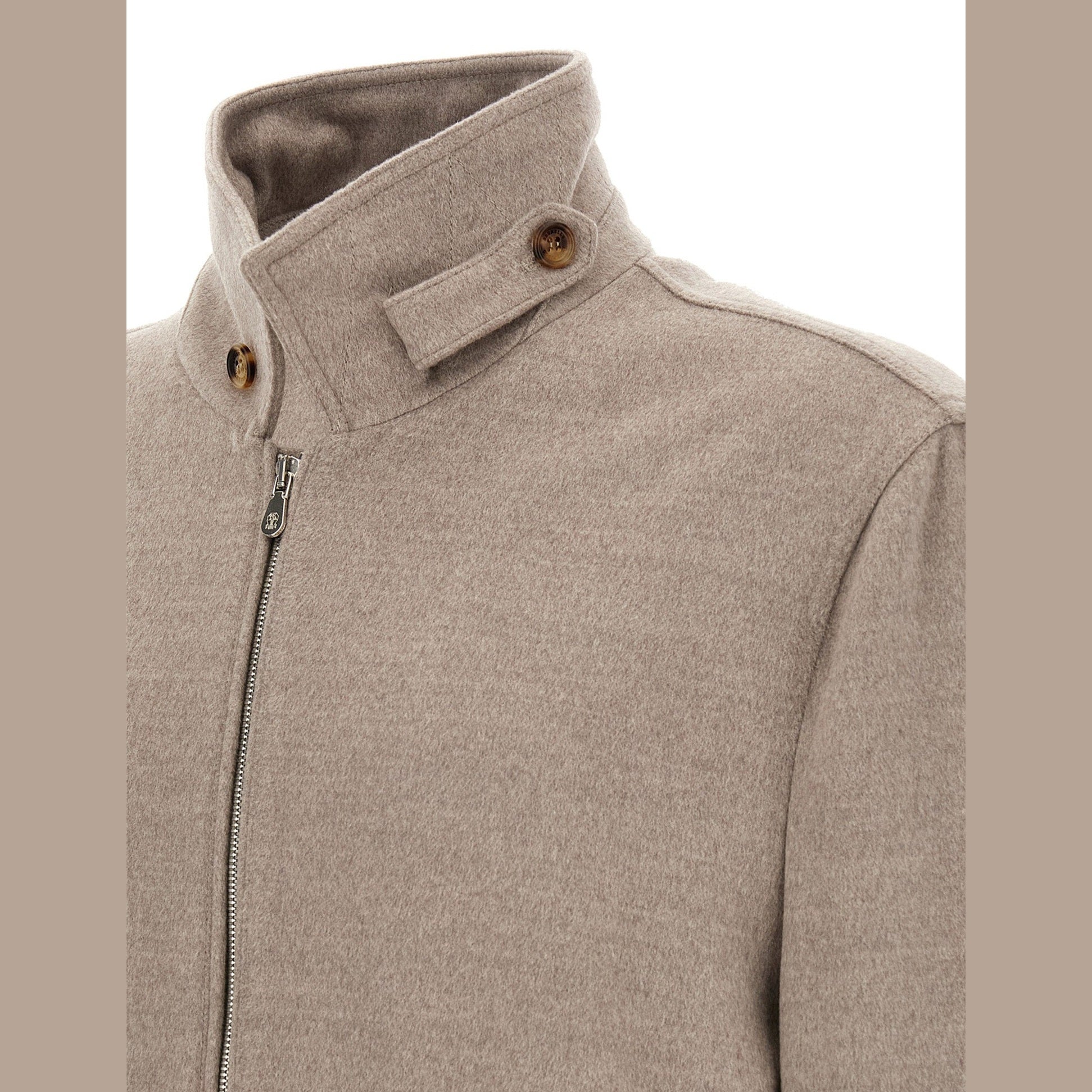 Brunello Cucinelli Beige Virgin Wool Bomber