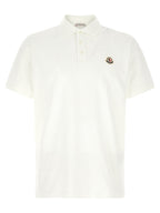 Moncler White Cotton Polo Shirt