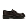 Prada Brown Calf Leather Bos Taurus Slip-On Loafers