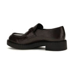 Prada Brown Calf Leather Bos Taurus Slip-On Loafers