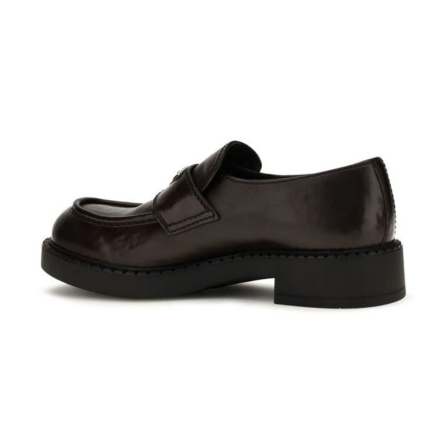 Prada Brown Calf Leather Bos Taurus Slip-On Loafers