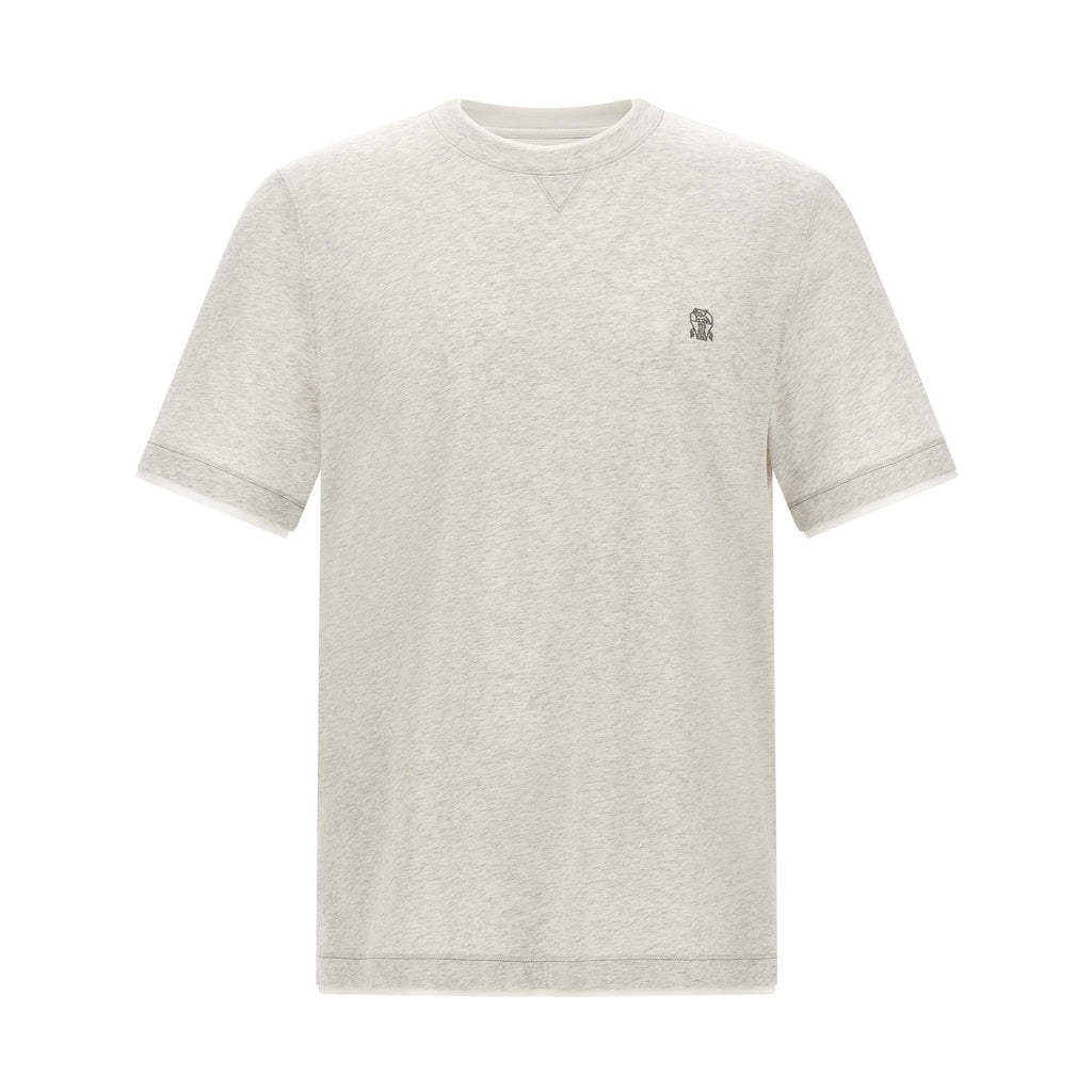 Brunello Cucinelli Gray Cotton T-Shirt