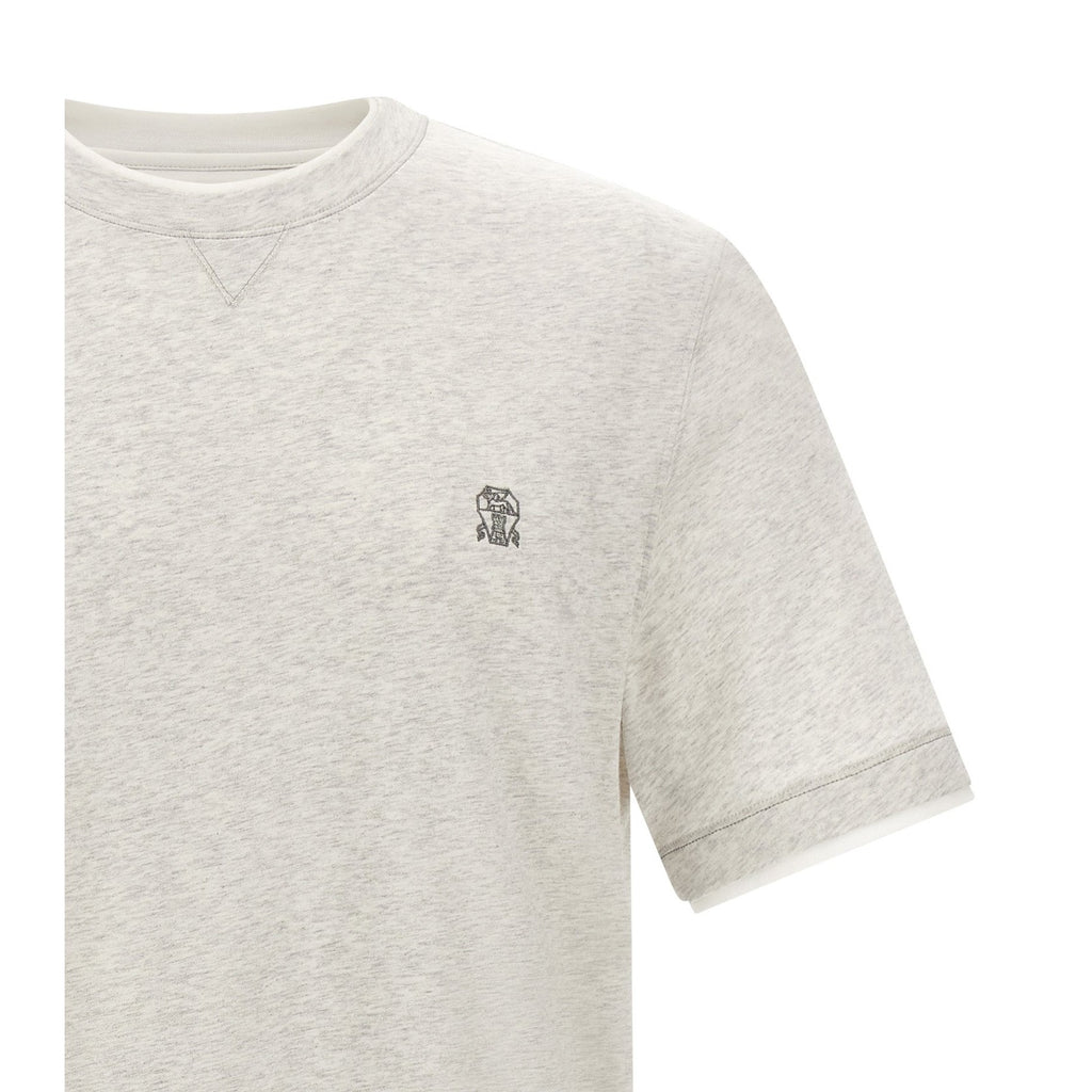 Brunello Cucinelli Gray Cotton T-Shirt