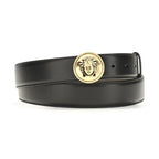 Versace Black Calf Leather Bos Taurus Regular Belt