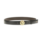 Versace Black Calf Leather Bos Taurus Regular Belt