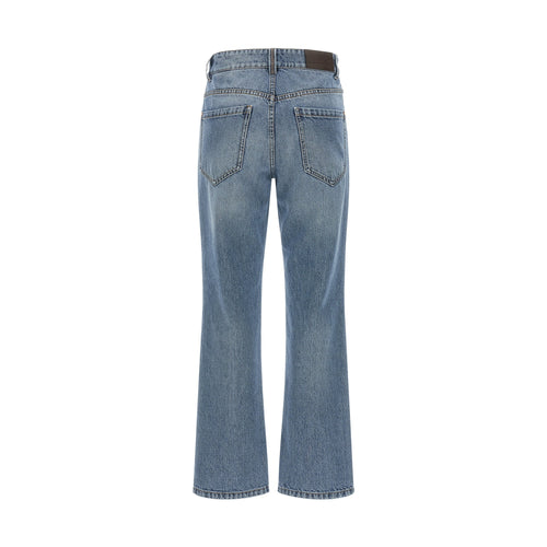 Brunello Cucinelli Blue Cotton Cropped Jeans