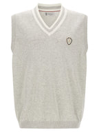 Brunello Cucinelli Gray Cotton Sleeveles Sweater