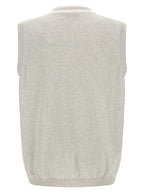 Brunello Cucinelli Gray Cotton Sleeveles Sweater