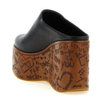 Chloé Black Calfskin Wedge Sandals