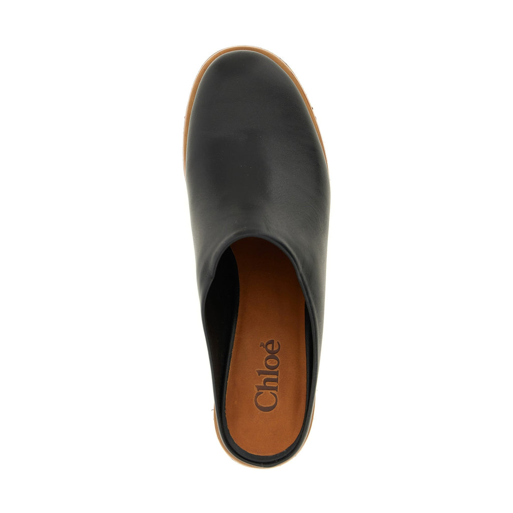 Chloé Black Calfskin Wedge Sandals