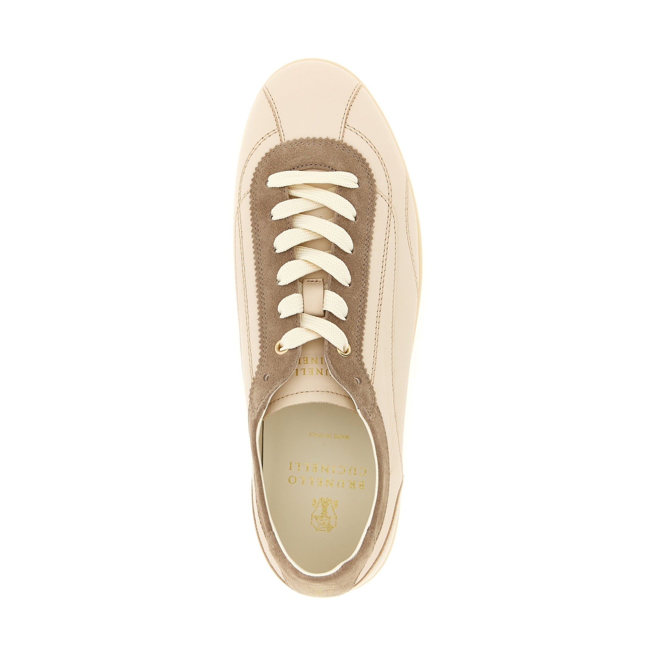 Brunello Cucinelli Beige Calfskin Low Top Sneakers