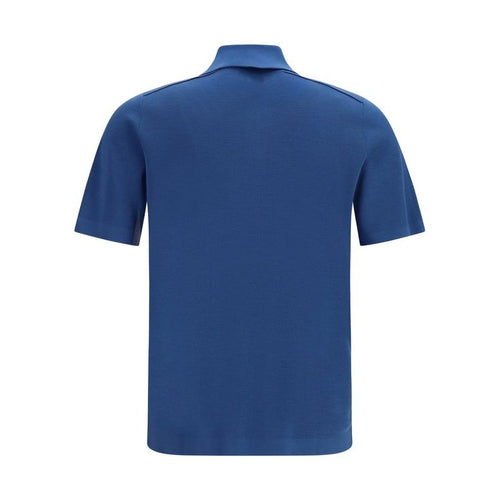Burberry Blue Wool Oves Aries Polo Shirt