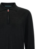 Kiton Black Wool Polo Shirt