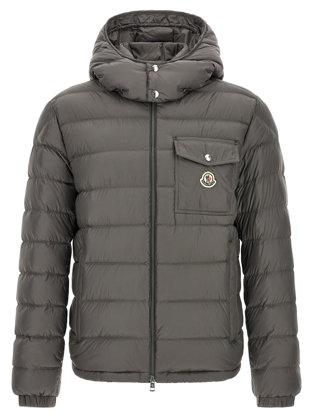 Gray Polyamide Full-Length Jacket