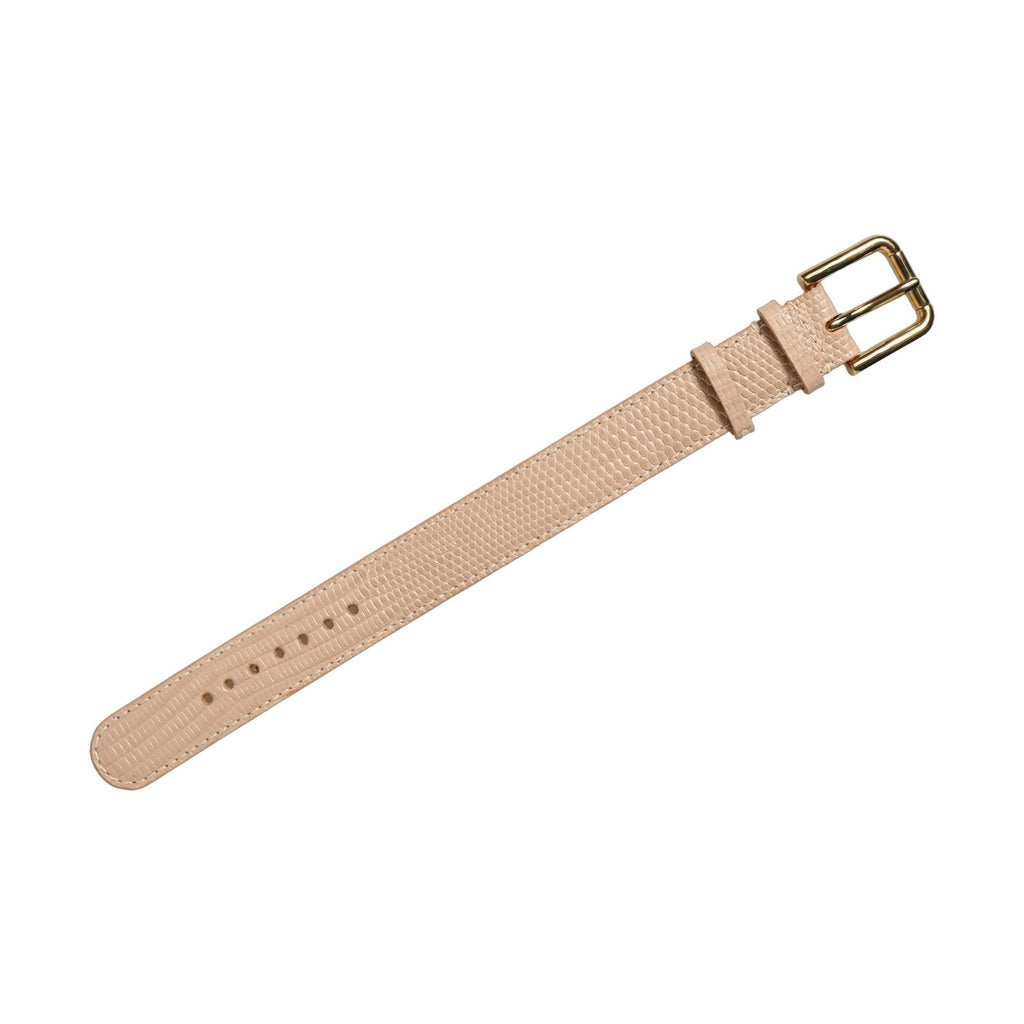 Dolce & Gabbana Beige Textured Leather Gold Buckle Belt Strap Bracelet