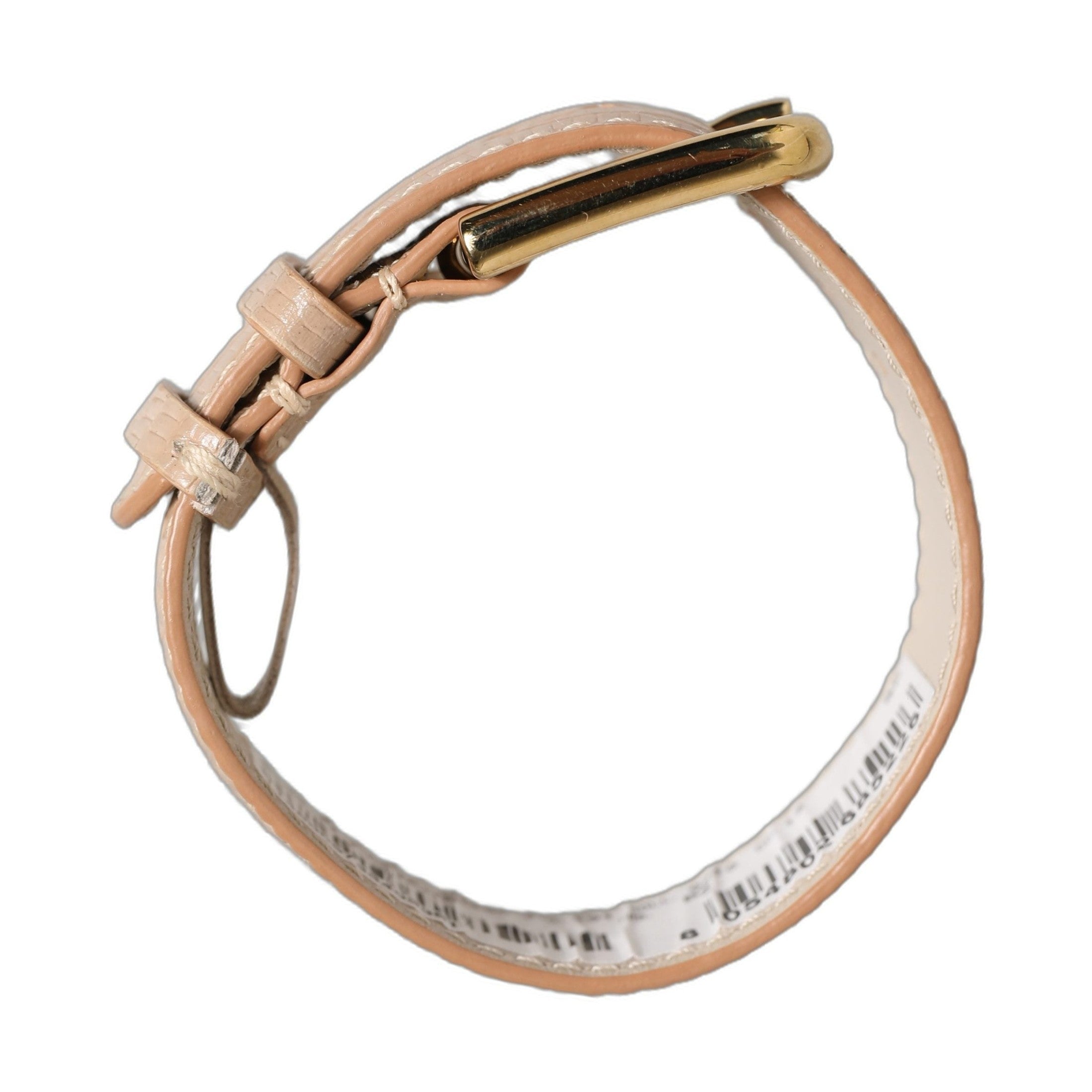Dolce & Gabbana Beige Textured Leather Gold Buckle Belt Strap Bracelet